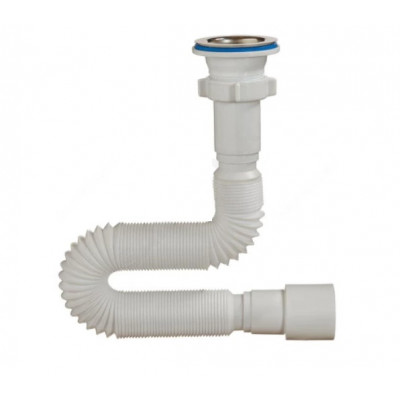 Сифон для умывальника/мойки гофрированный 1 1/2"x40/50 L-125см выпуск Орио