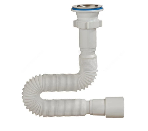Сифон для умывальника/мойки гофрированный 1 1/2"x40/50 L-125см выпуск Орио