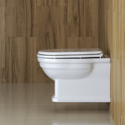 Сиденье дюропласт, soft close, металлическое крепление хром Belbagno BB115SC