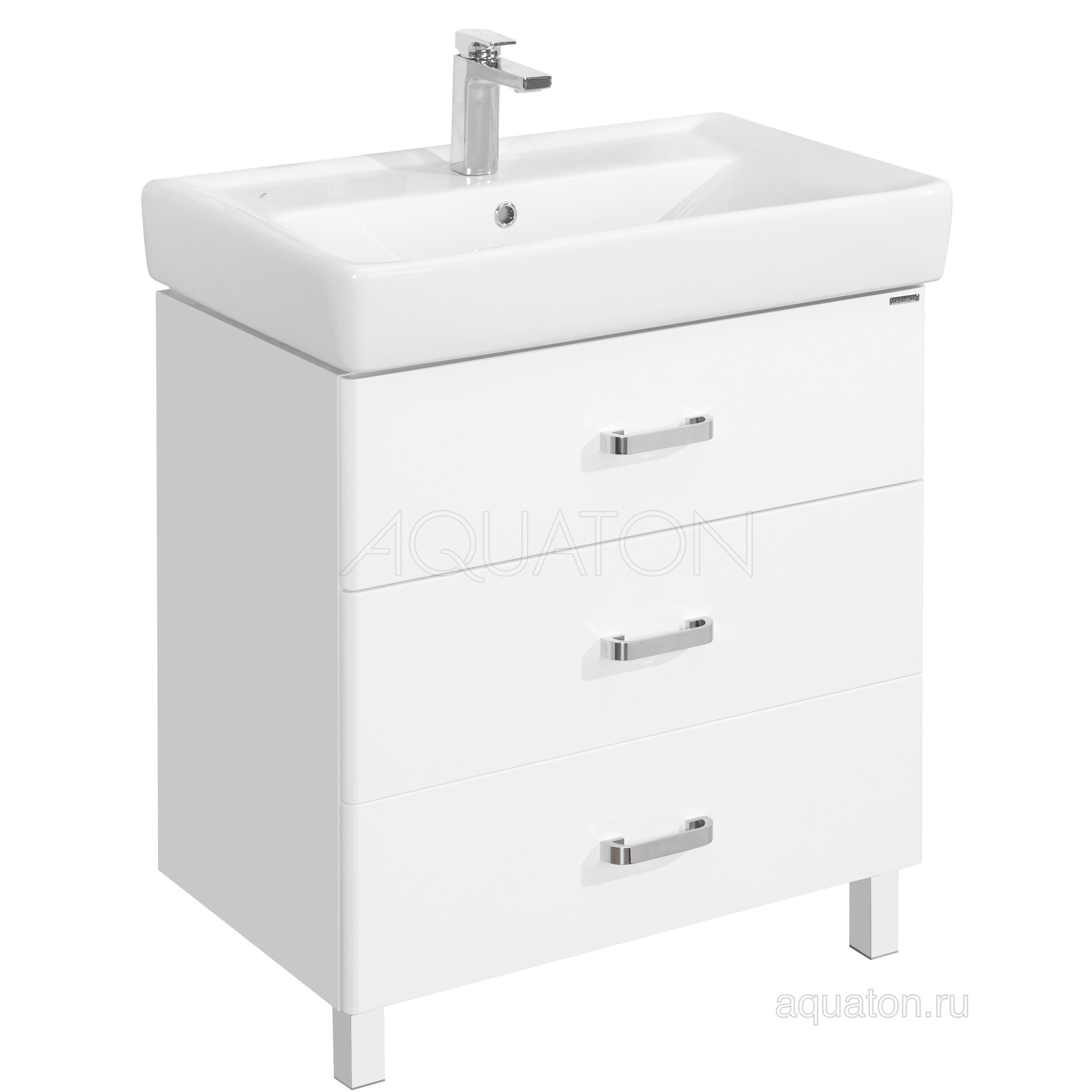 Тумба под раковину белая 70см AQUATON Америна 1A169001AM010
