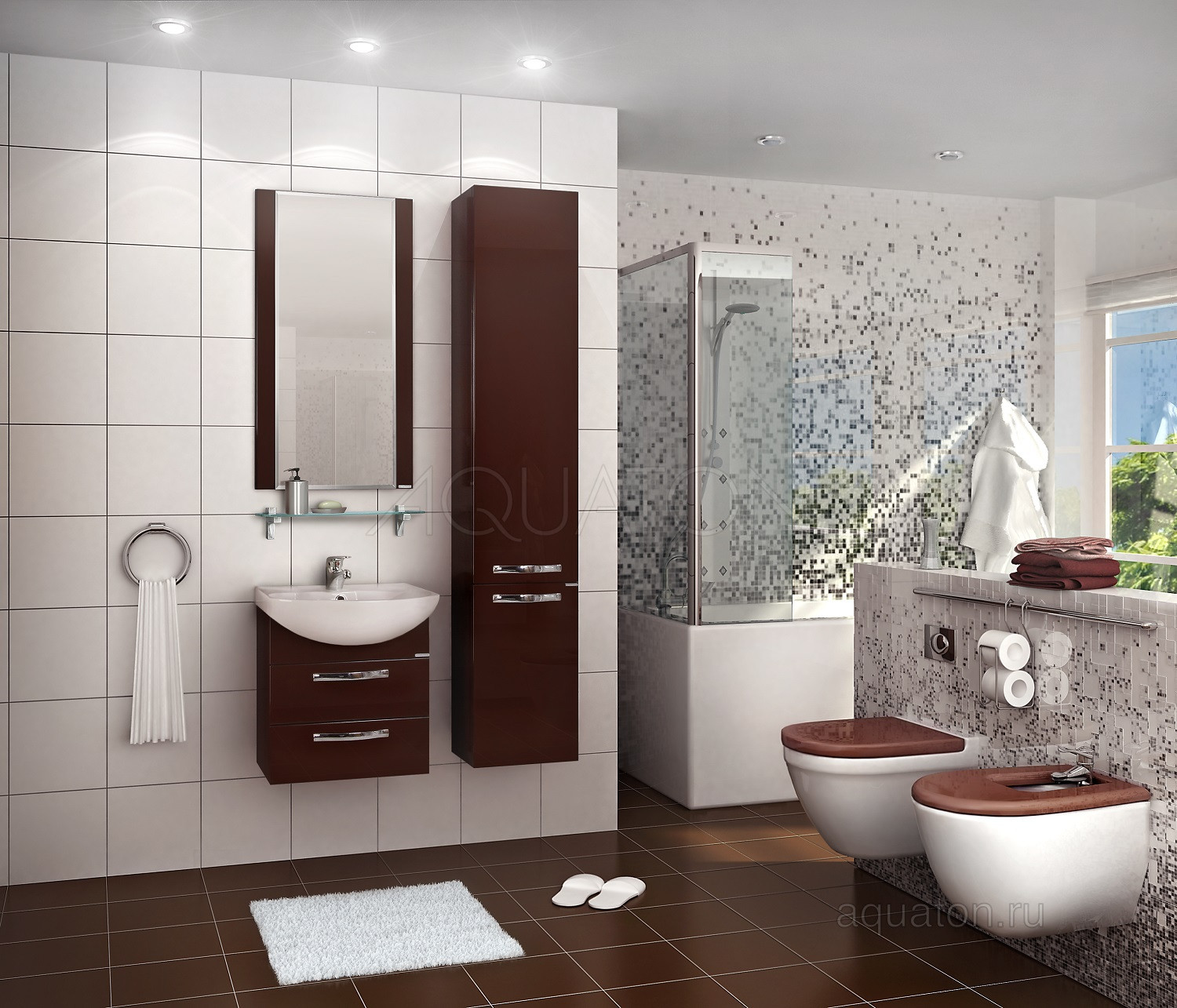 Зеркало коричневое 50см Aquaton Анелло 1A140102AA430