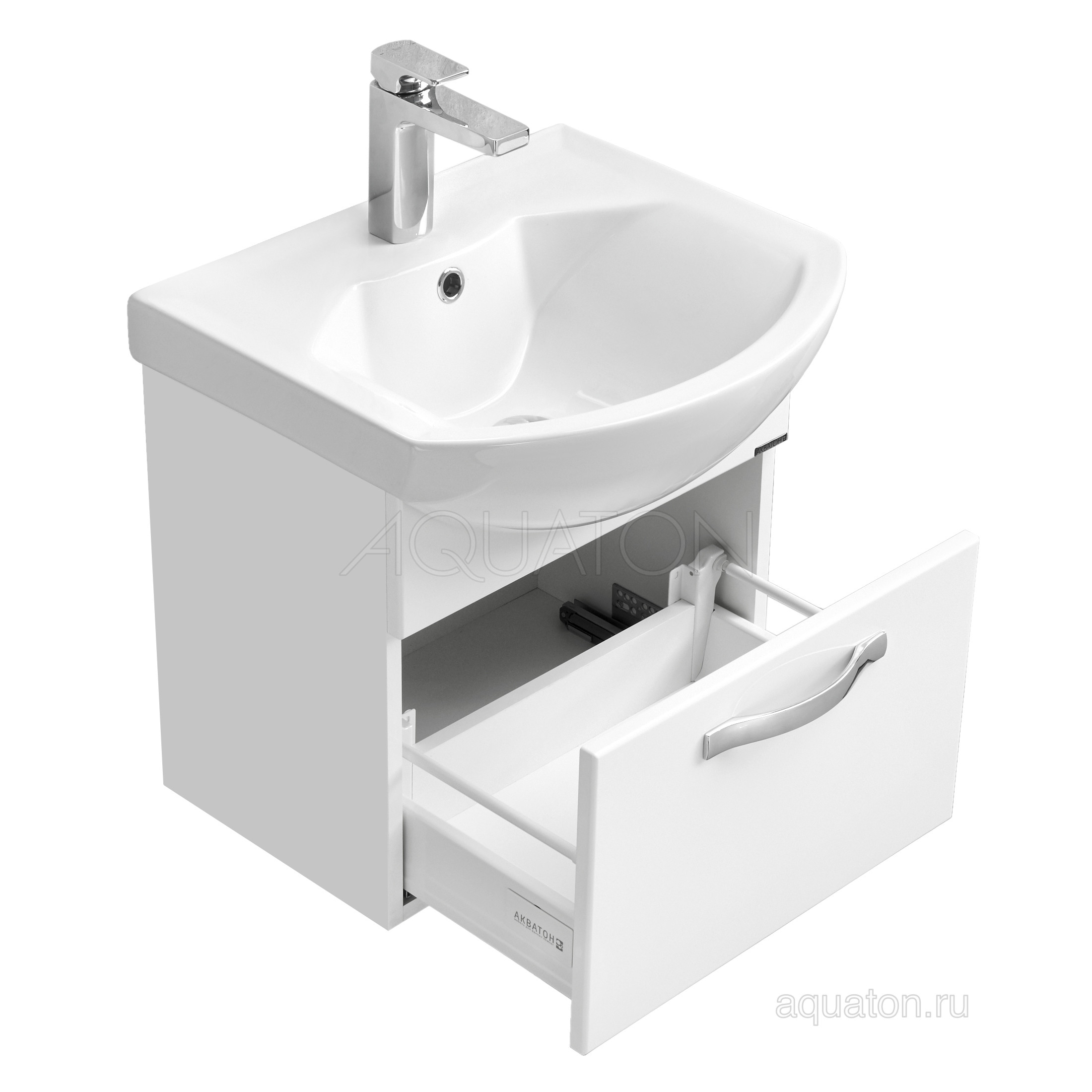 Тумба под раковину белая 50см AQUATON Ария 1A140301AA010