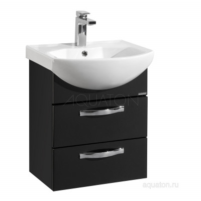 Тумба под раковину черная 50см AQUATON Ария 1A140001AA950
