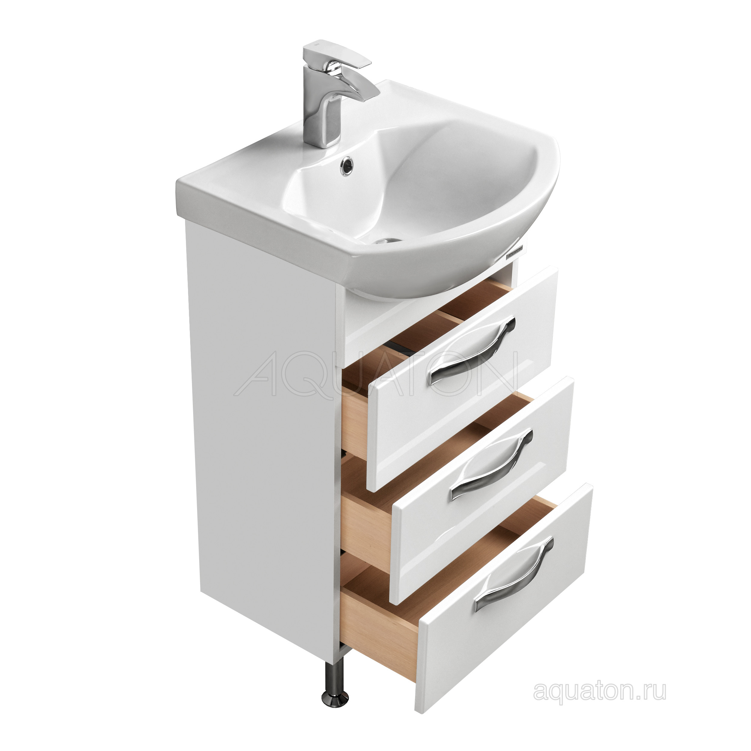 Тумба под раковину белая 50см AQUATON Ария 1A140201AA010