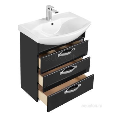 Тумба под раковину черная 50см AQUATON Ария 1A140201AA950
