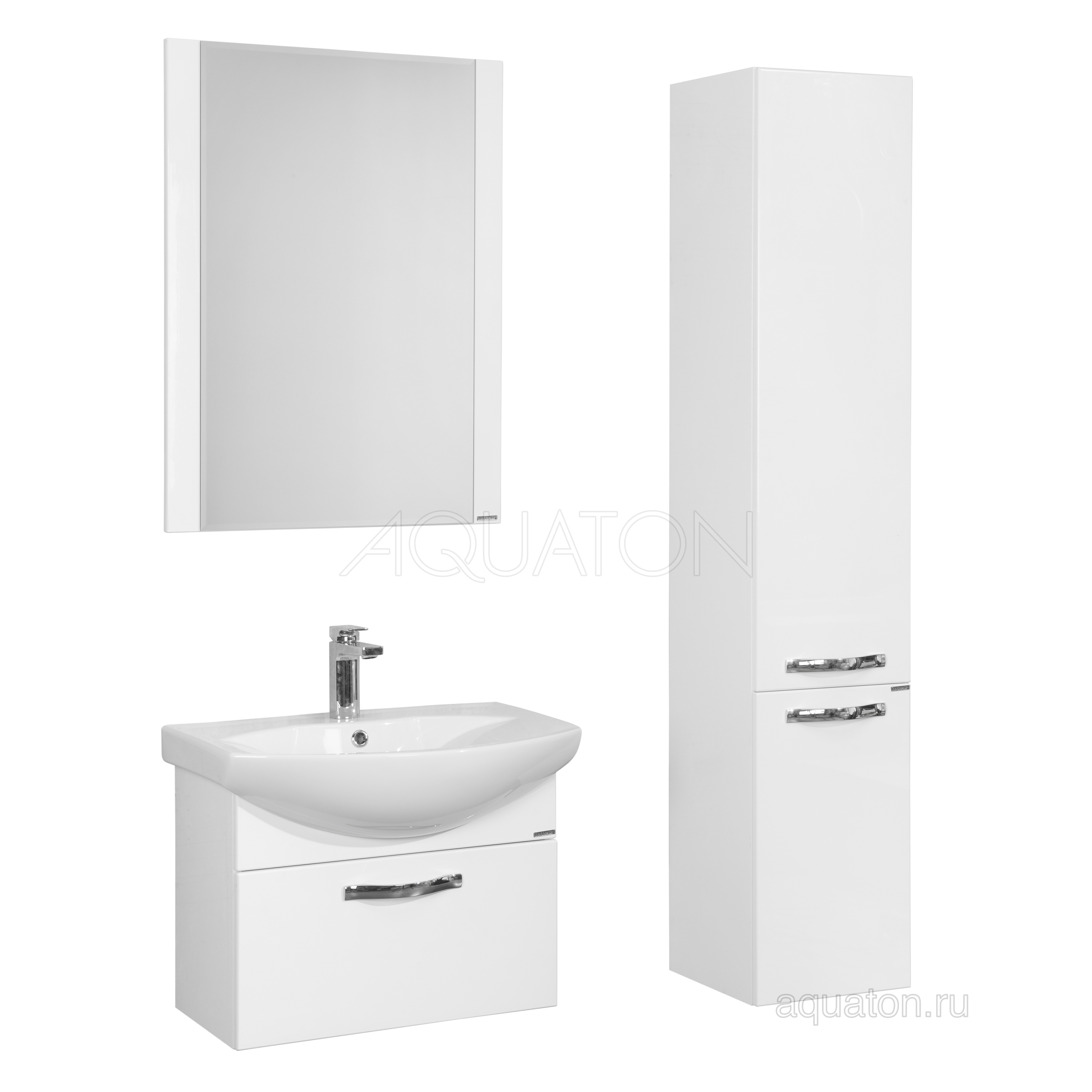 Тумба под раковину белая 65см AQUATON Ария 1A134001AA010
