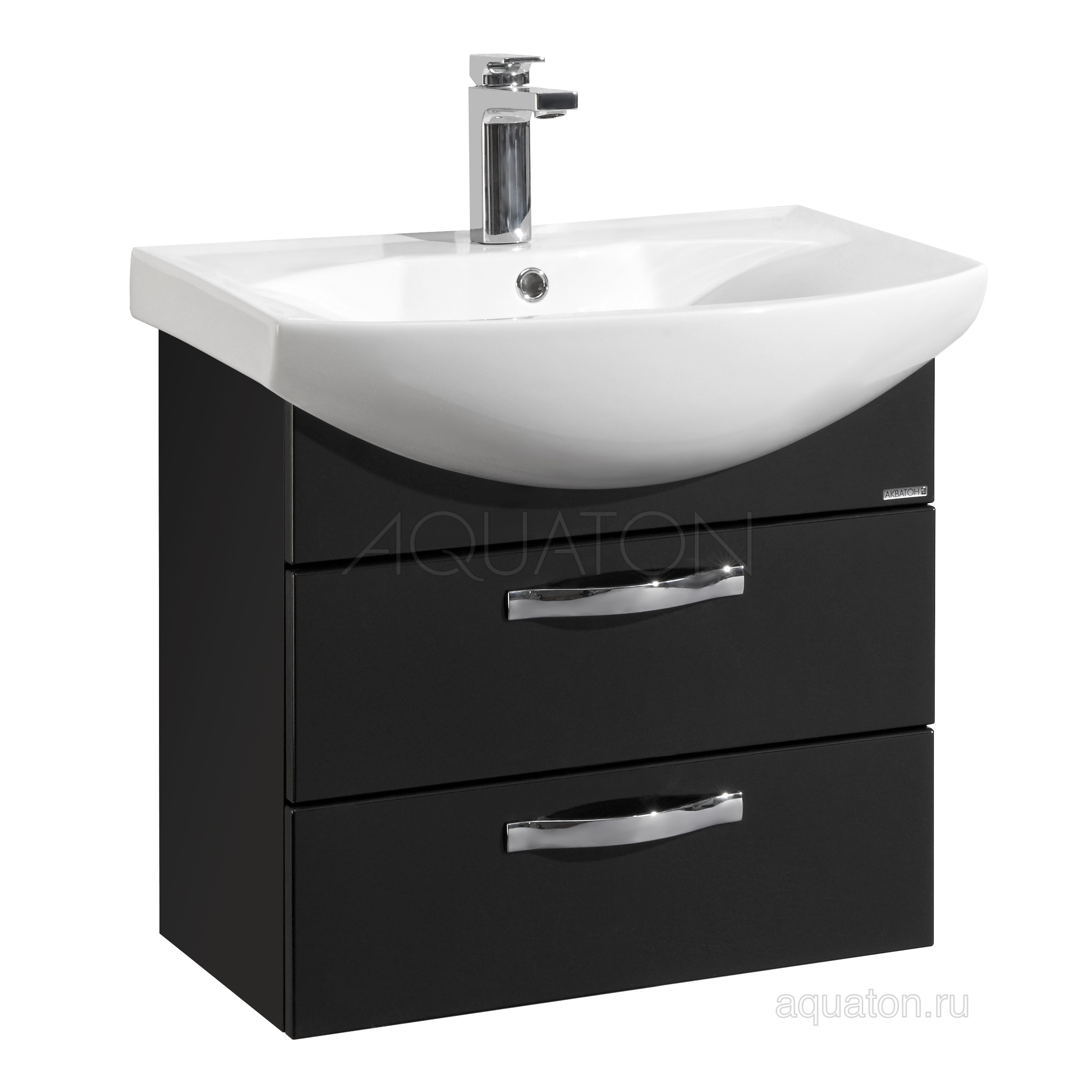 Тумба под раковину черная 65см AQUATON Ария 1A123301AA950