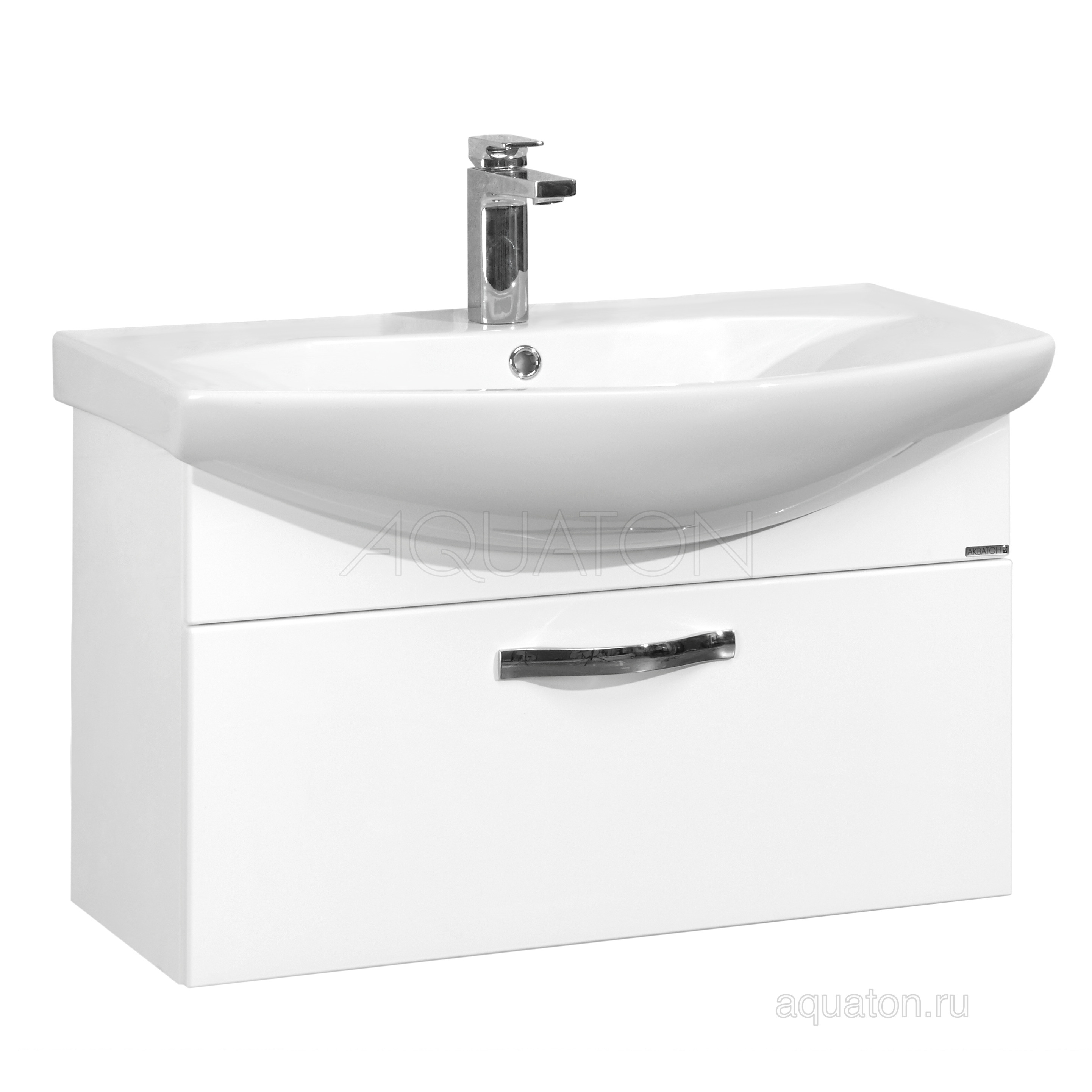 Тумба под раковину белая 80см AQUATON Ария 1A141701AA010