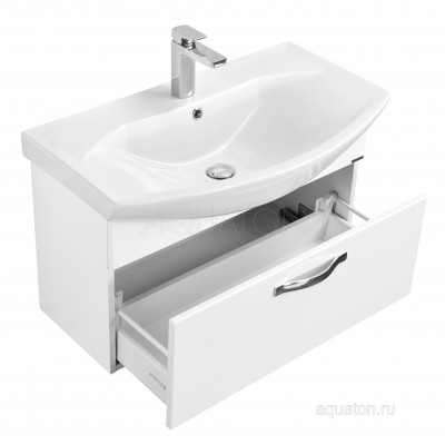 Тумба под раковину белая 80см AQUATON Ария 1A141701AA010
