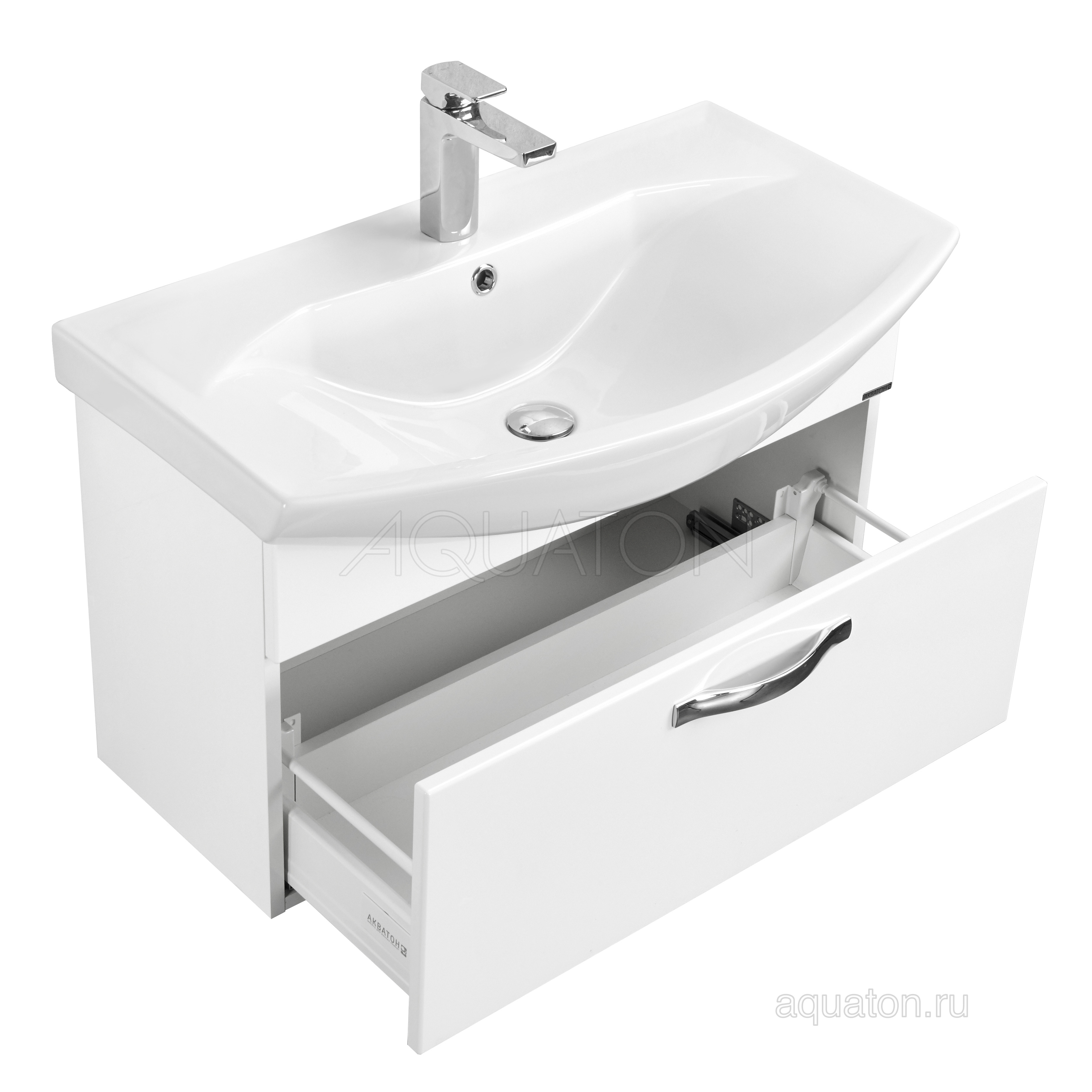 Тумба под раковину белая 80см AQUATON Ария 1A141701AA010