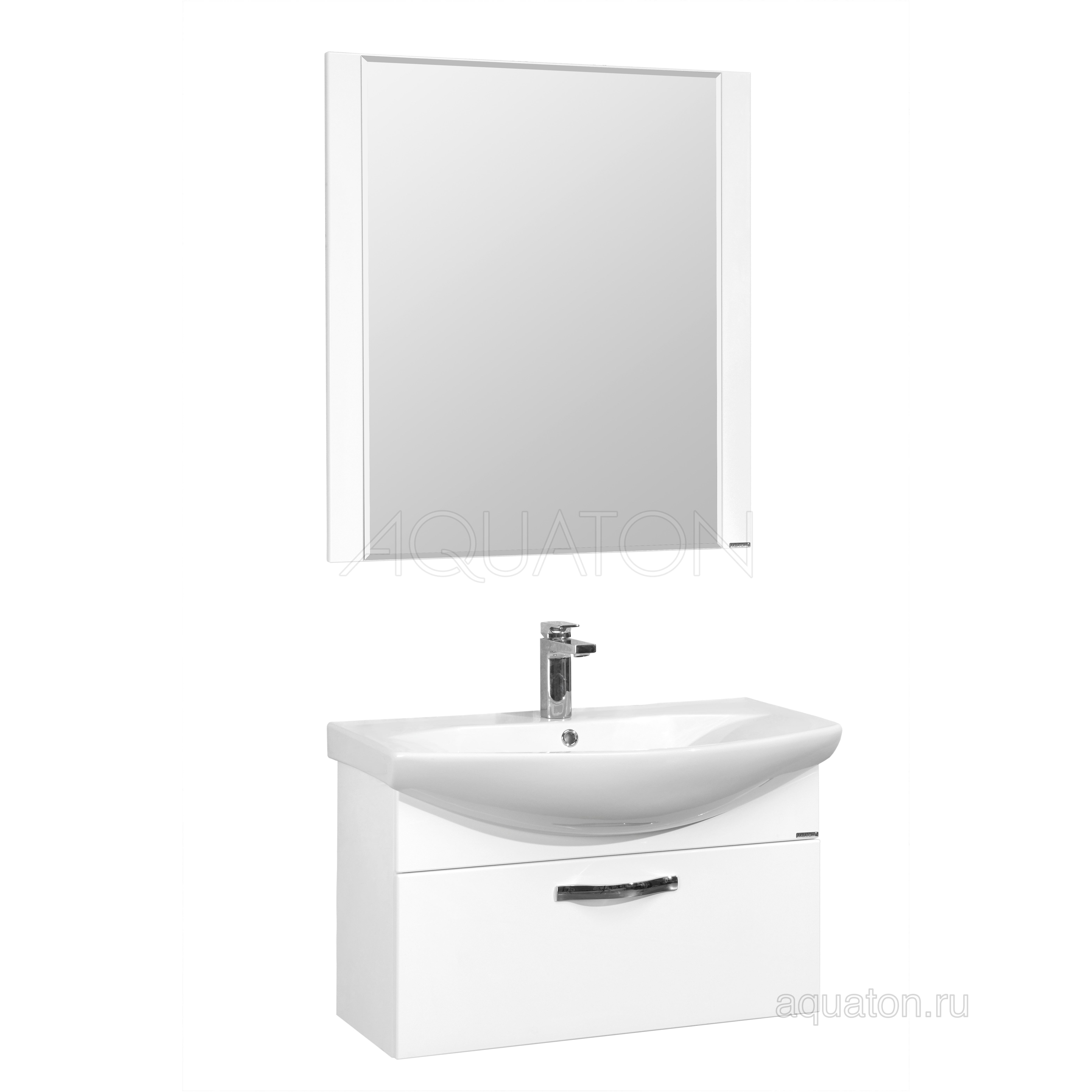 Тумба под раковину белая 80см AQUATON Ария 1A141701AA010