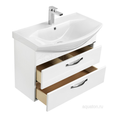Тумба под раковину белая 80см AQUATON Ария 1A140801AA010