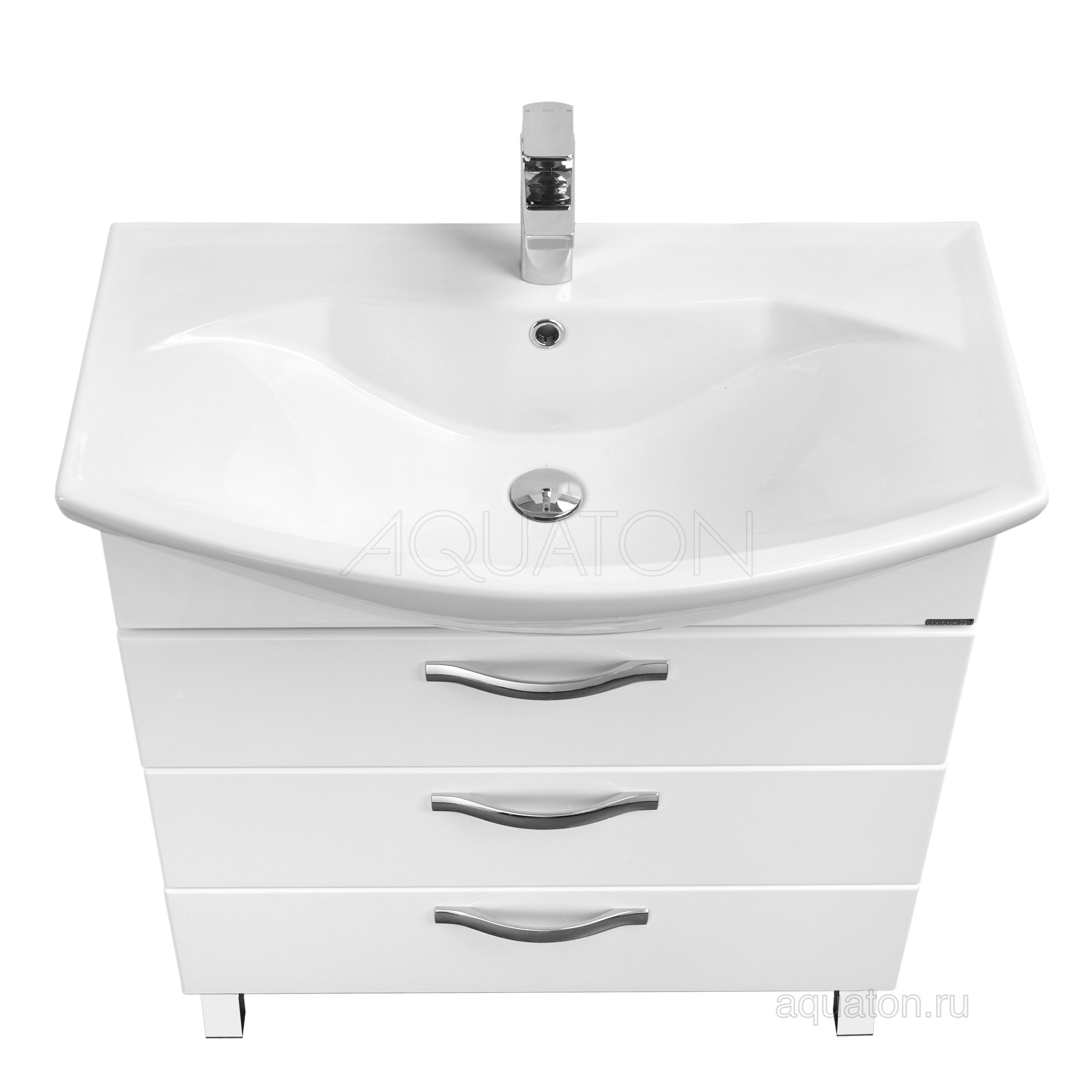 Тумба под раковину белая 80см AQUATON Ария 1A141301AA010
