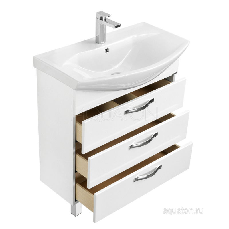 Тумба под раковину белая 80см AQUATON Ария 1A141301AA010