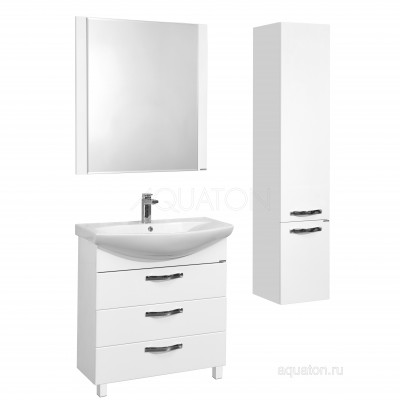 Тумба под раковину белая 80см AQUATON Ария 1A141301AA010