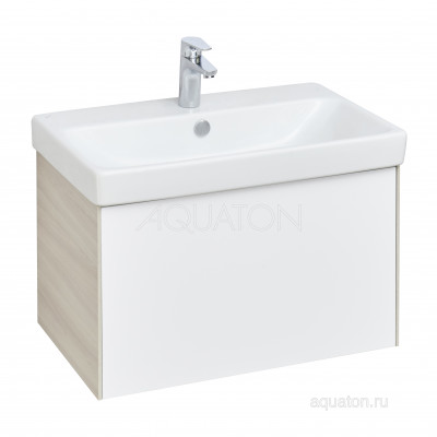 Тумба под раковину белая/ясень 70см AQUATON Асти 1A263001AXD70