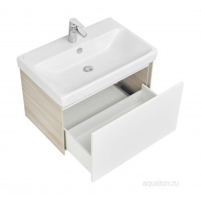 Тумба под раковину белая/ясень 70см AQUATON Асти 1A263001AXD70