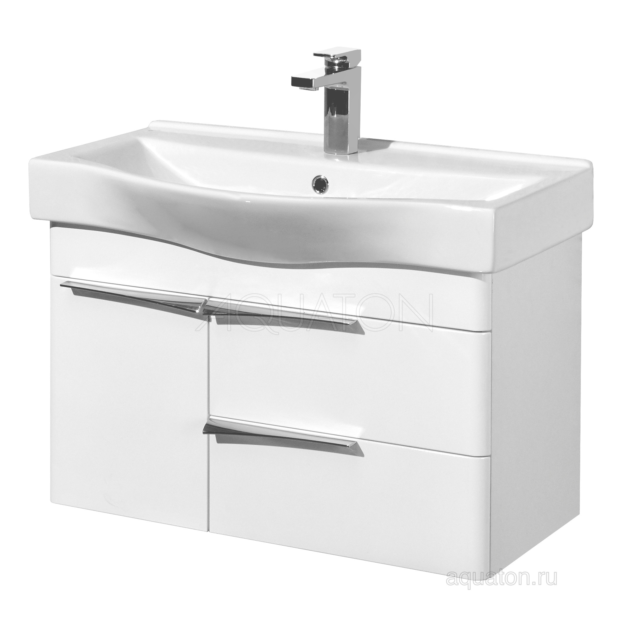 Тумба под раковину белая 80см AQUATON Беверли 1A235501BV010
