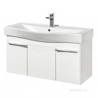 Тумба под раковину белая 100см AQUATON Беверли 1A236701BV010