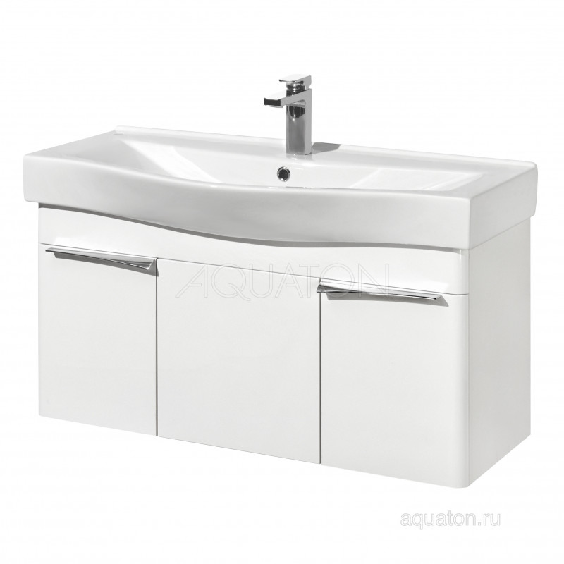 Тумба под раковину белая 100см AQUATON Беверли 1A236701BV010