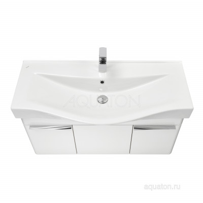 Тумба под раковину белая 100см AQUATON Беверли 1A236701BV010