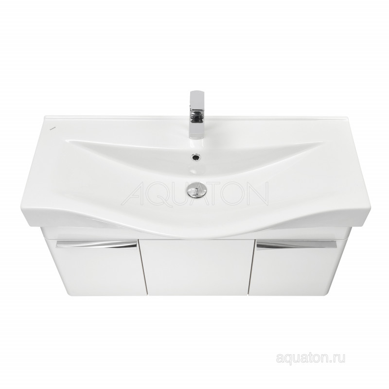 Тумба под раковину белая 100см AQUATON Беверли 1A236701BV010