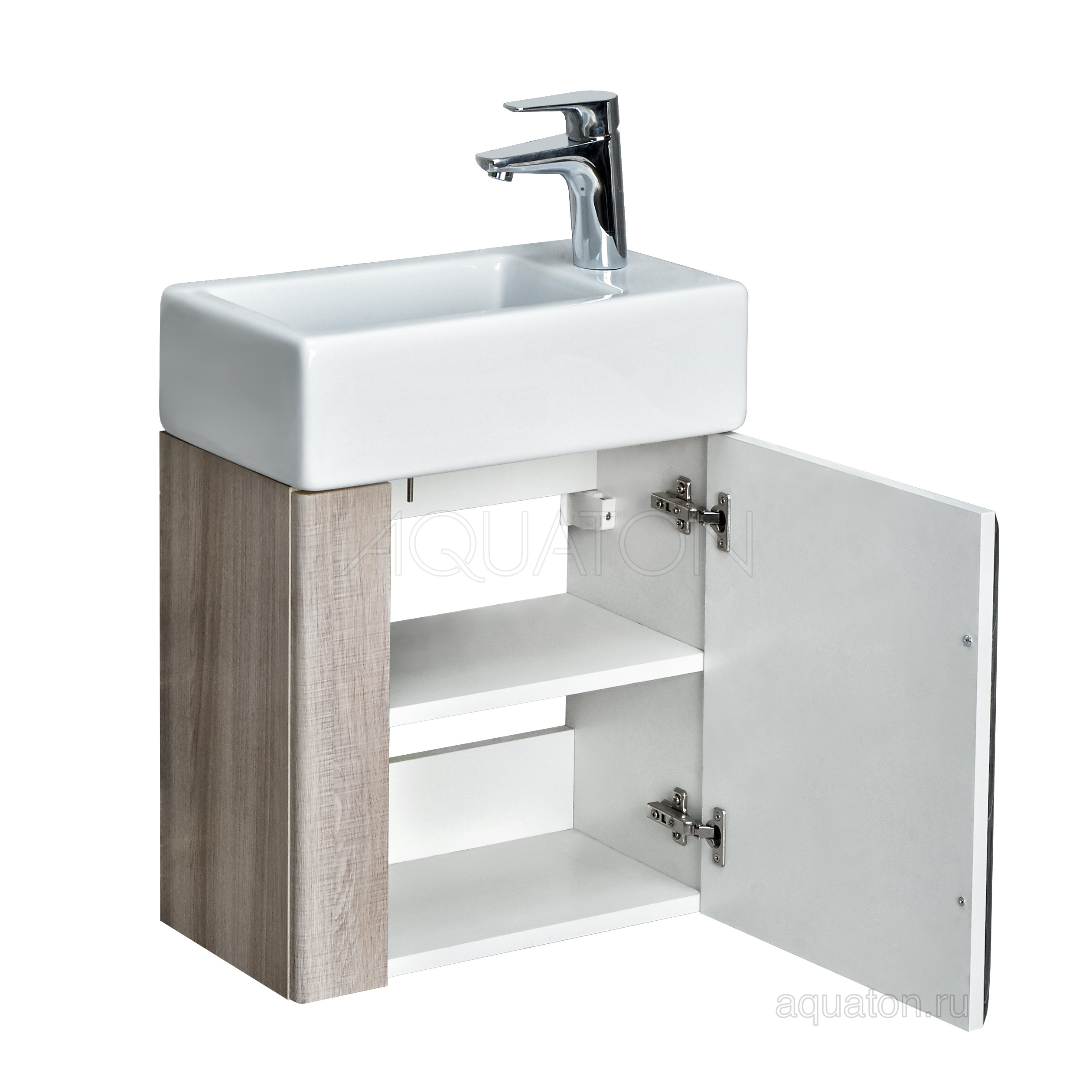 Тумба под раковину белая/ясень 45см AQUATON Верди 1A221401VTD70