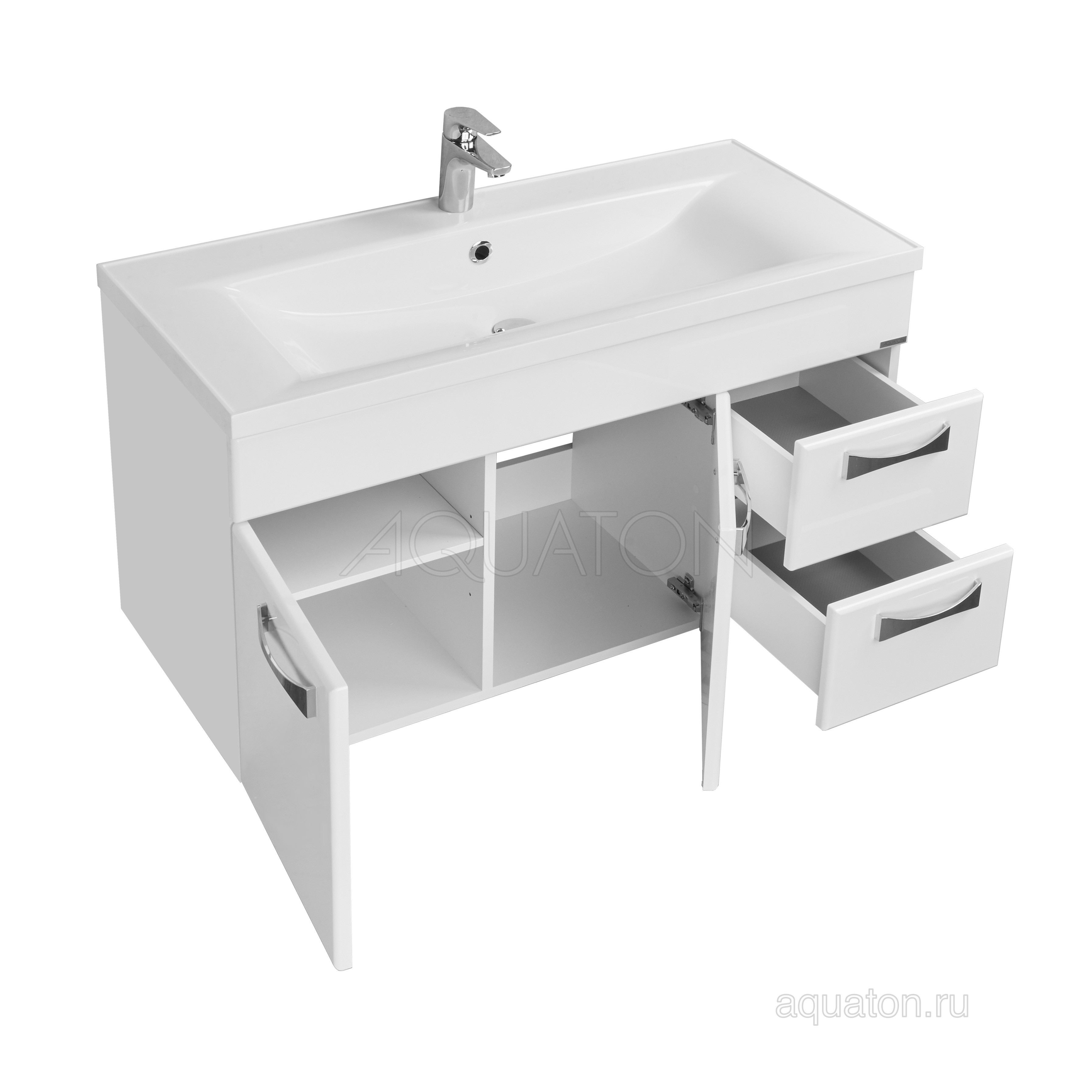 Тумба под раковину белая 100см AQUATON Диор 1A167701DR010