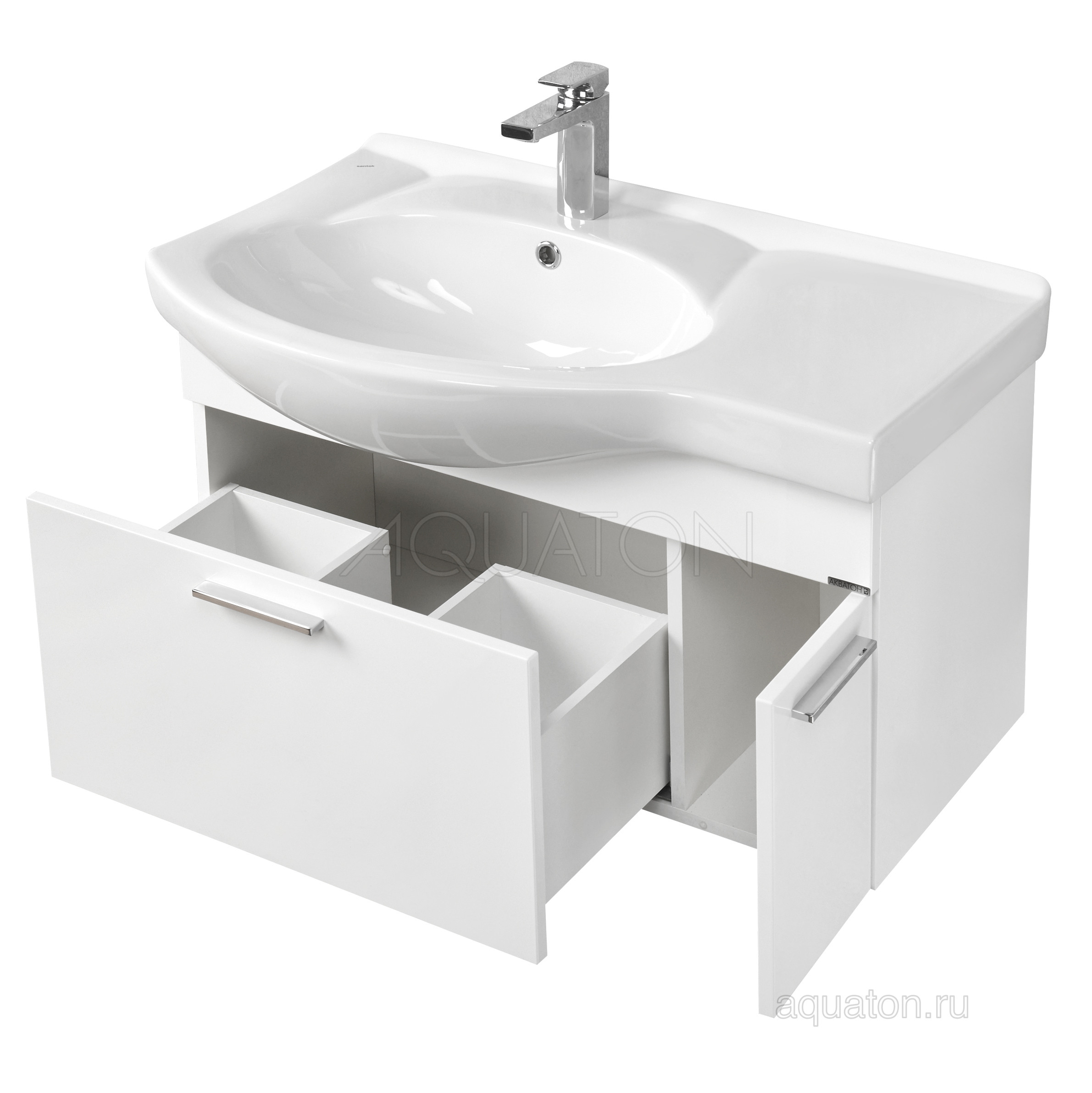 Тумба под раковину белая 80см AQUATON Инди 1A188401ND010