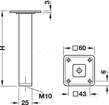 Комплект ножек для тумбы Aquaton Йорк 1A170403YO000