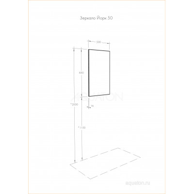 Зеркало 50см Aquaton Йорк 1A171002YO010