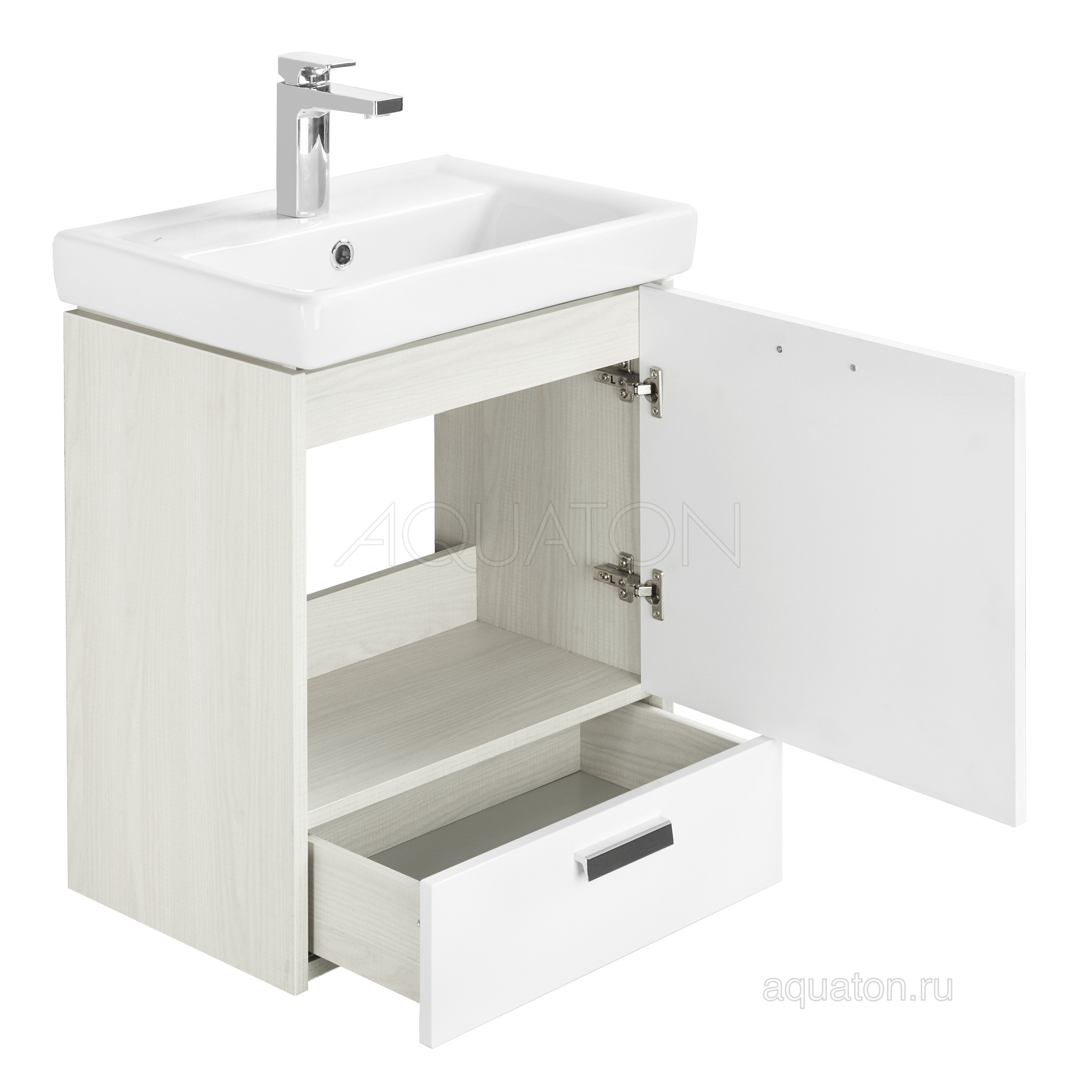 Тумба под раковину белая 55см AQUATON Йорк 1A170801YOAV0