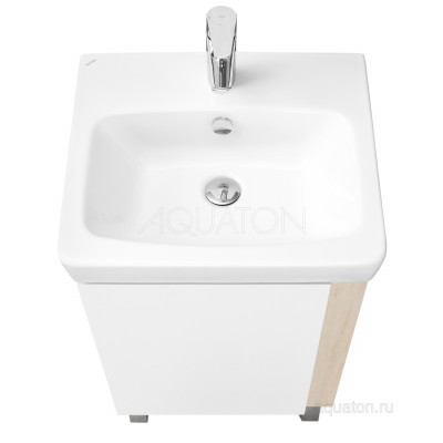 Тумба под раковину белая/дуб 55см AQUATON Кантри 1A257601AHB20