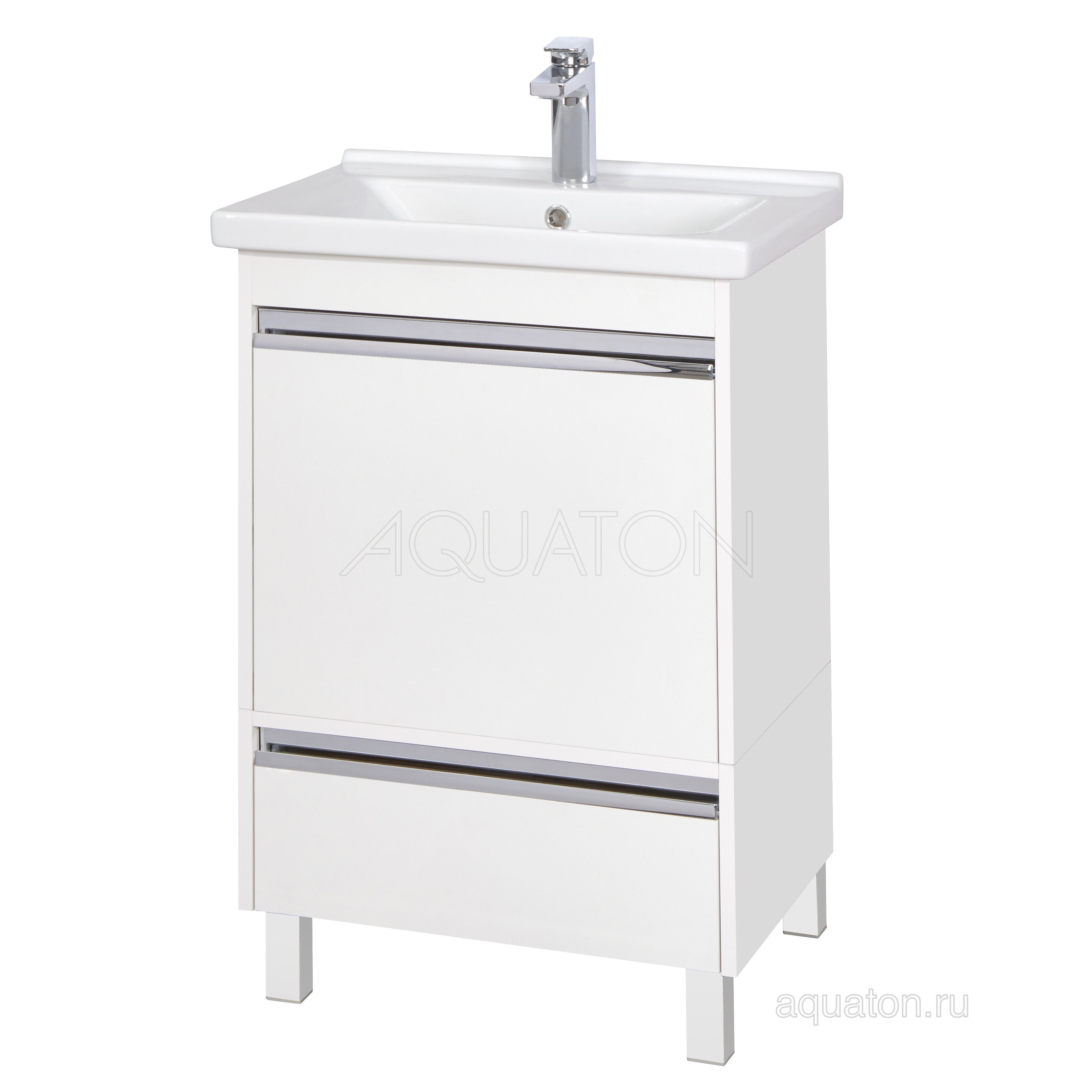 Тумба под раковину белая 60см AQUATON Капри 1A230101KP010