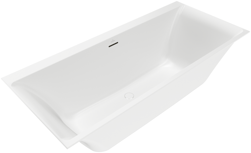 Ванна 180x80см Villeroy&Boch Subway 3.0 Альпийский белый, система наполнения на дне SilentFlow, слив белый, перелив хром