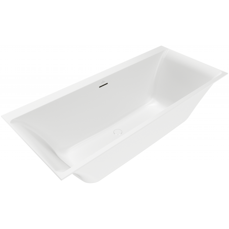 Ванна 180x80см Villeroy&Boch Subway 3.0 Альпийский белый, слив белый, перелив хромированный, UBQ180SBW2DV-01