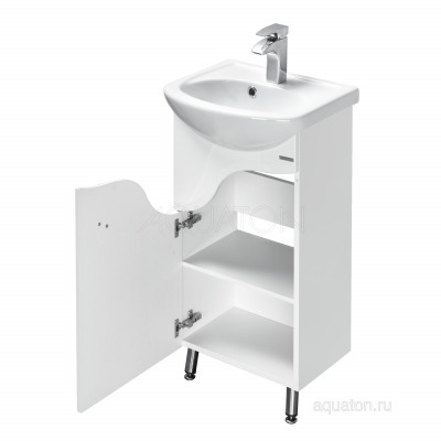 Тумба под раковину белая 45см AQUATON Колибри 1A065201KO01L