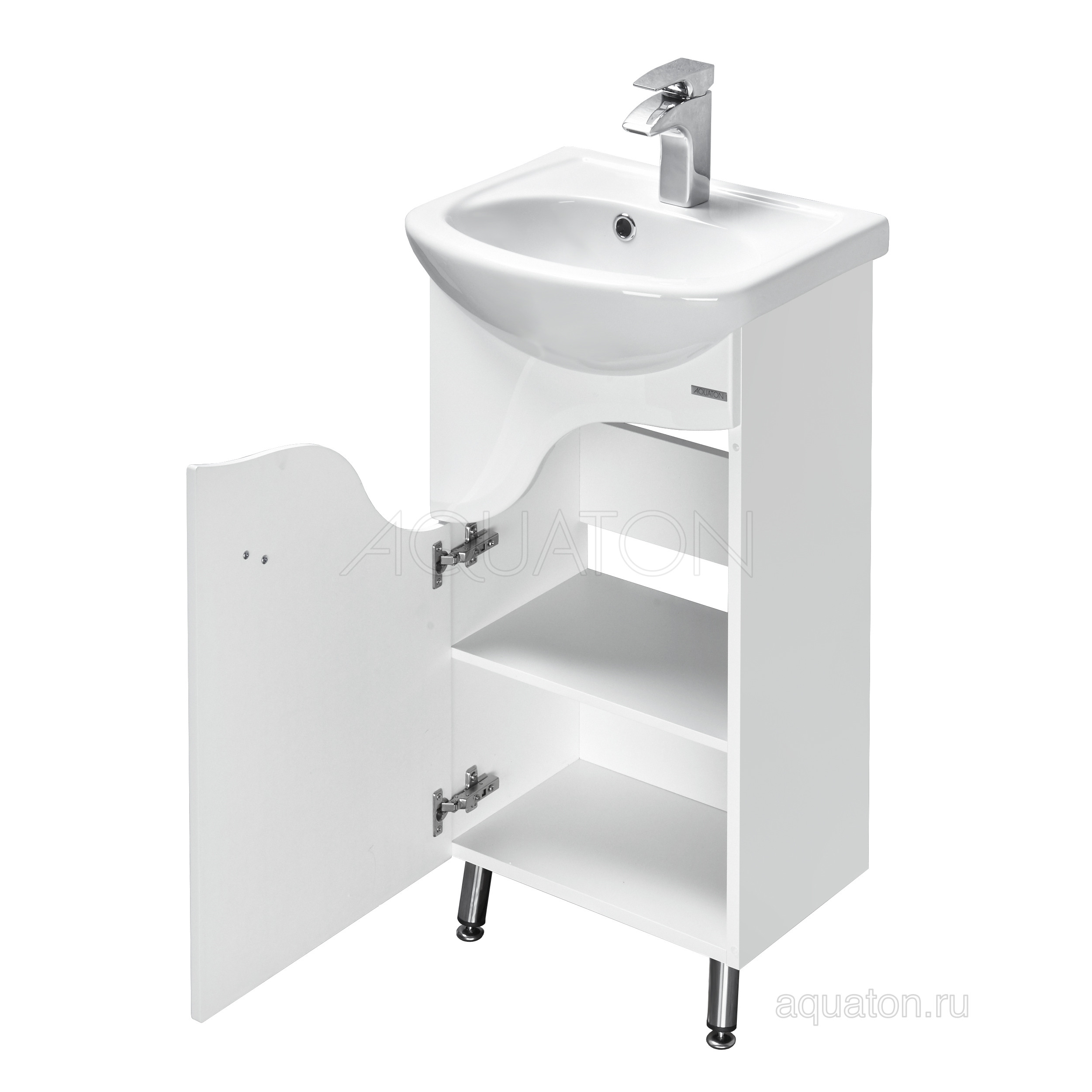 Тумба под раковину белая 45см AQUATON Колибри 1A065201KO01L