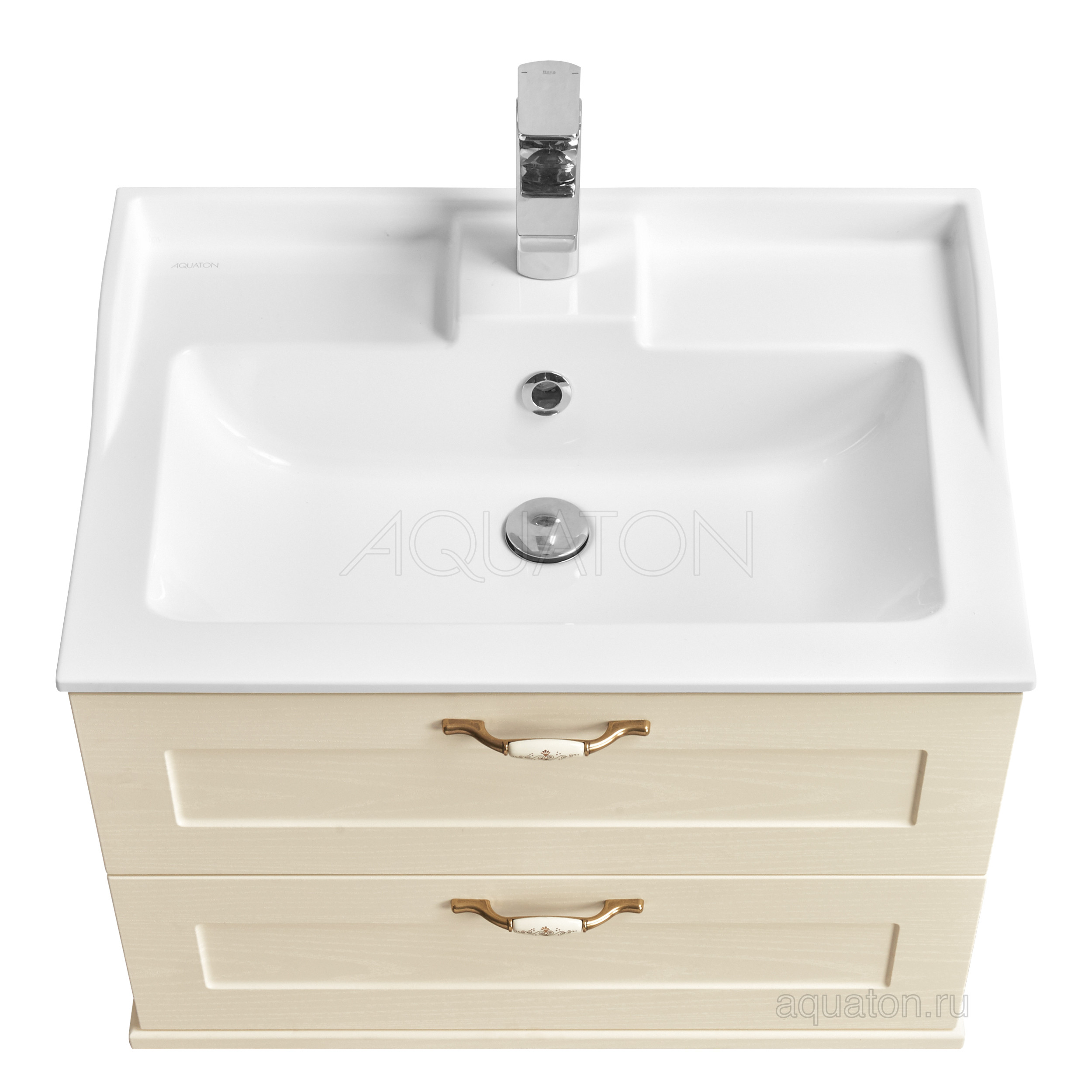 Тумба под раковину дуб бежевый 65см AQUATON Леон 1A187001LBPR0
