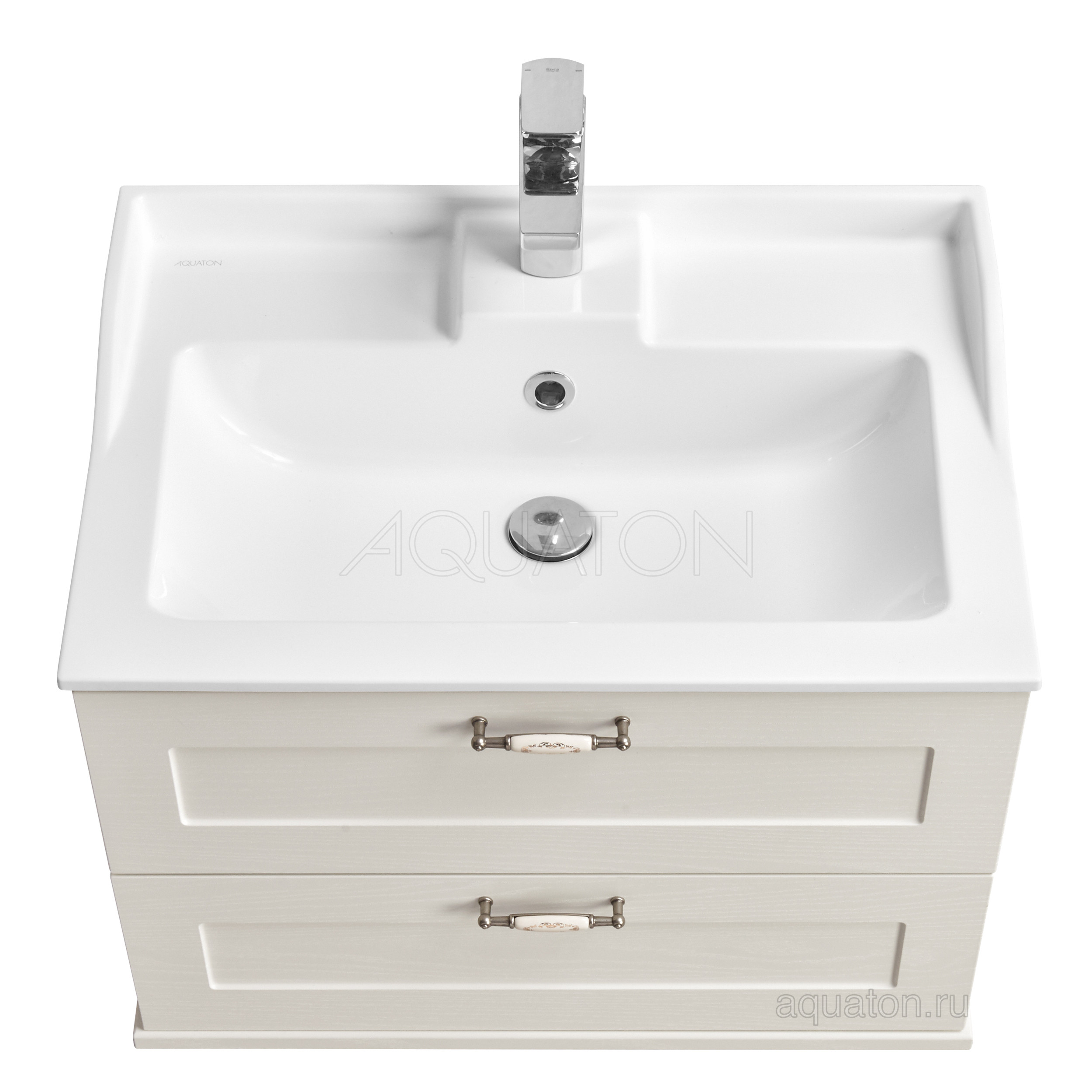 Тумба под раковину дуб белый 65см AQUATON Леон 1A187001LBPS0
