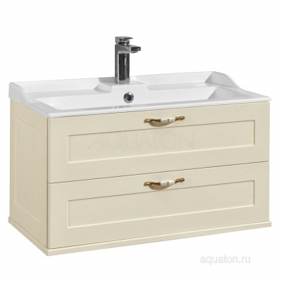 Тумба под раковину дуб бежевый 80см AQUATON Леон 1A186301LBPR0