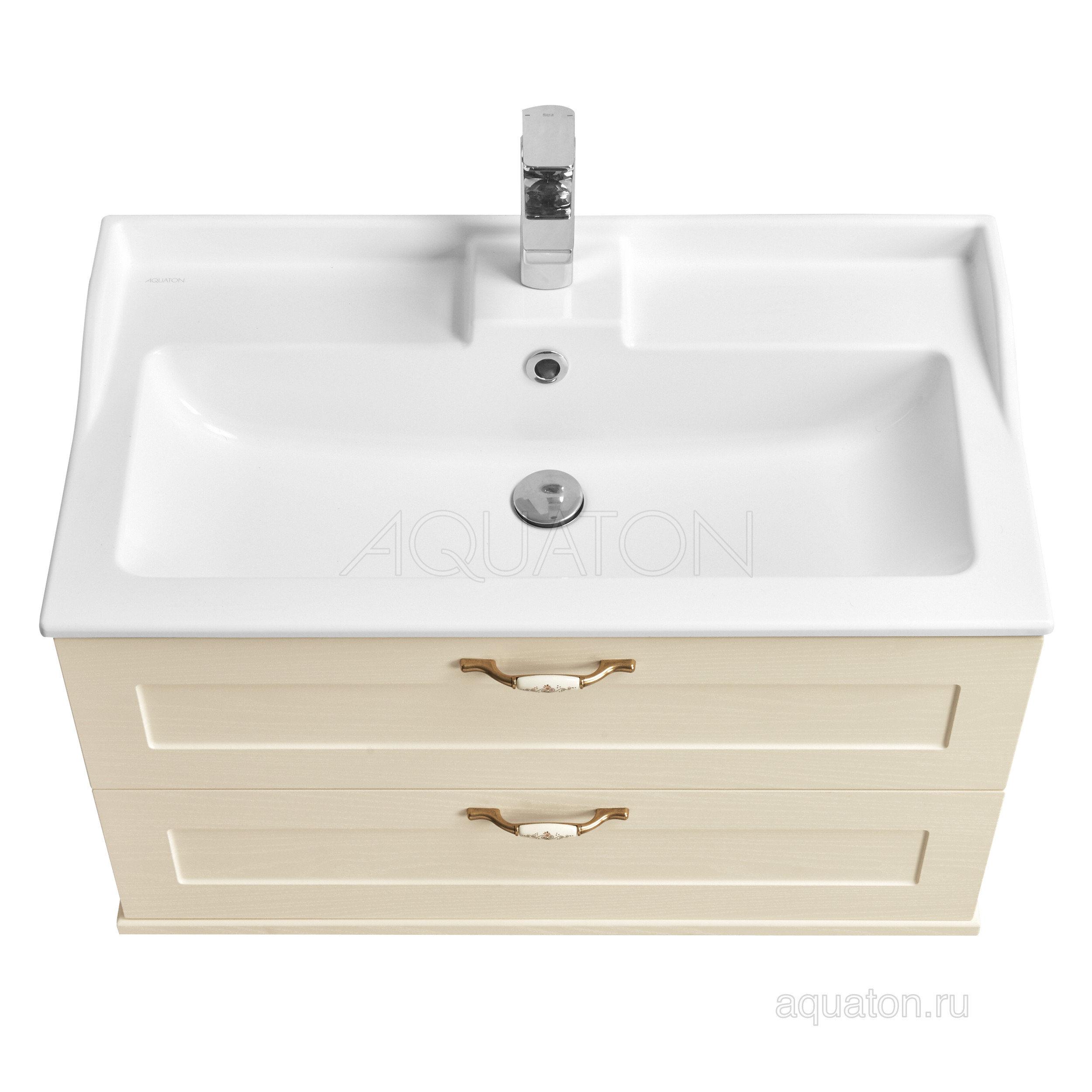 Тумба под раковину дуб бежевый 80см AQUATON Леон 1A186301LBPR0