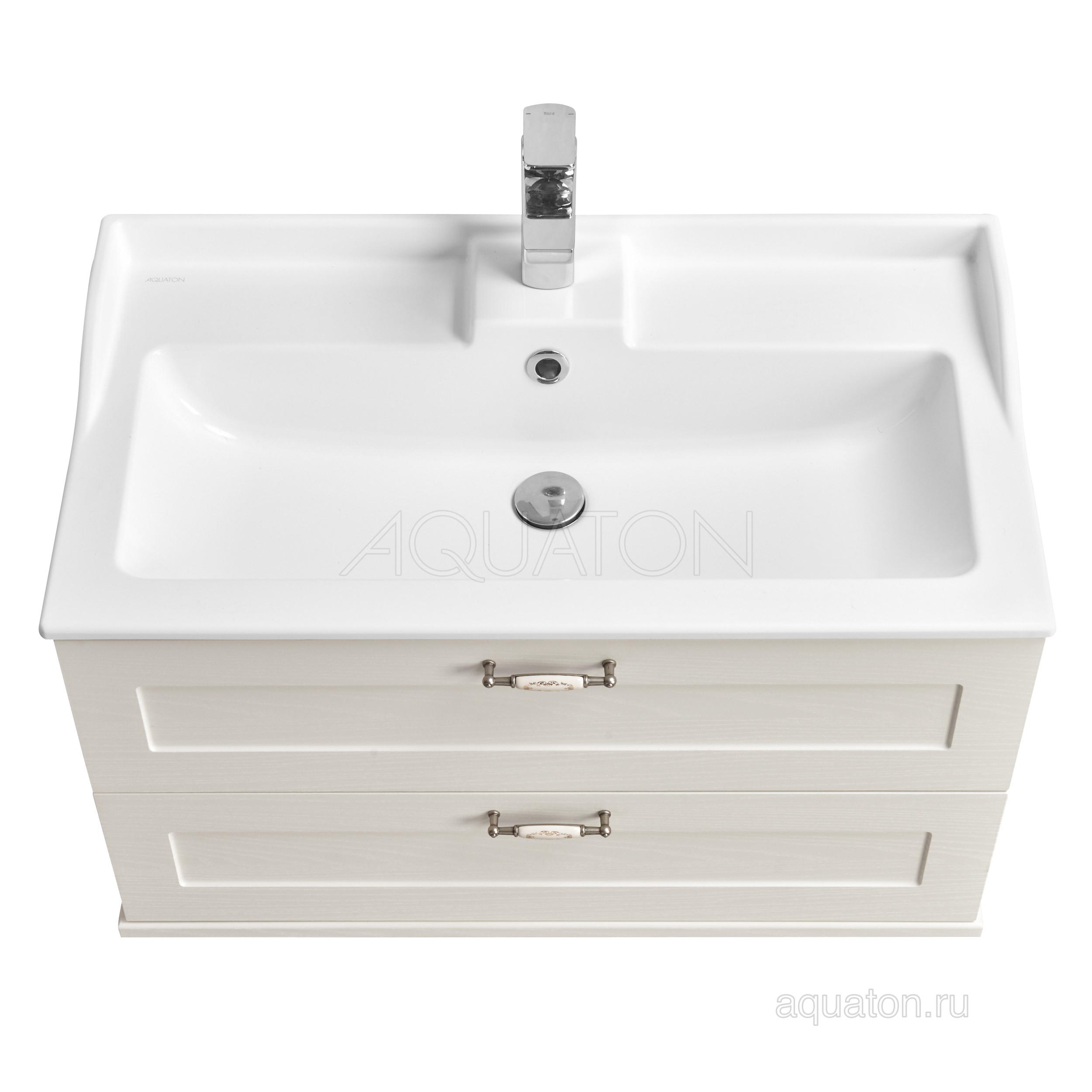Тумба под раковину дуб белый 80см AQUATON Леон 1A186301LBPS0
