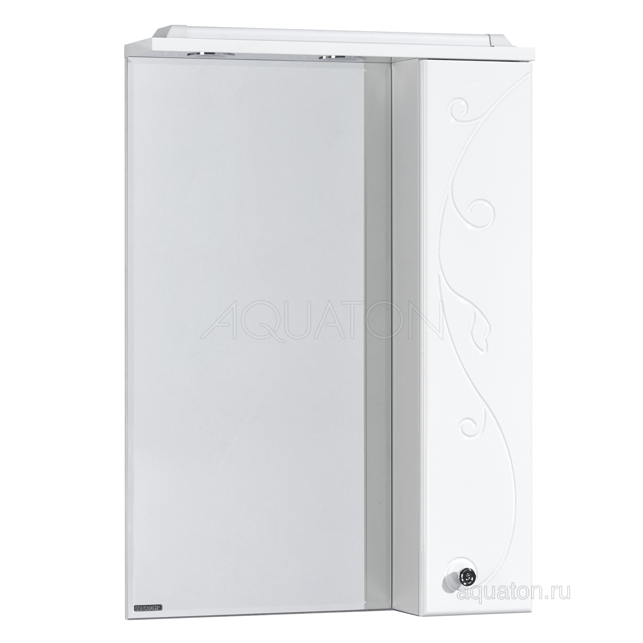 Зеркальный шкаф белый правый 60см Aquaton Лиана 1A162702LL01R