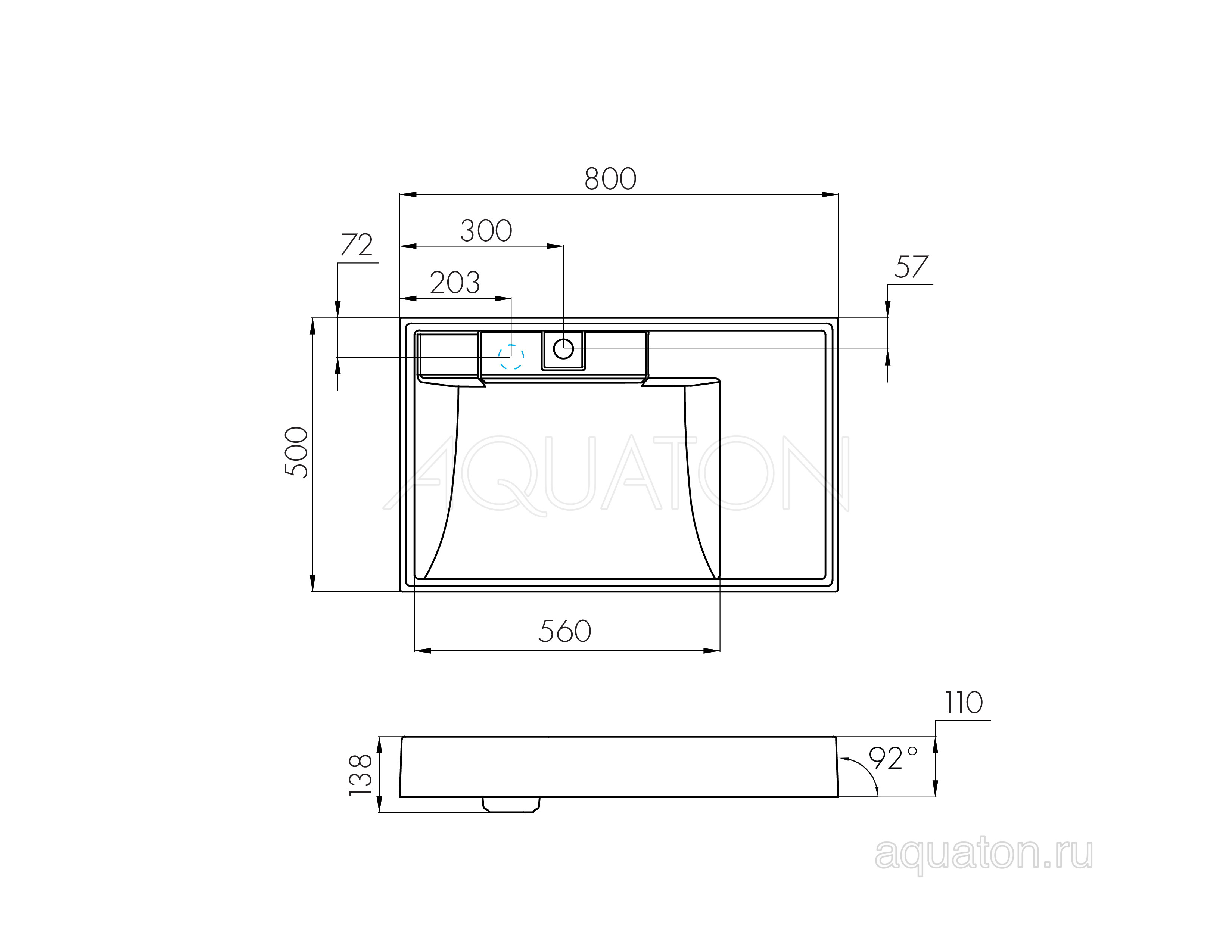 Раковина мебельная белая 80см Aquaton Рейн 1A72113KRW010