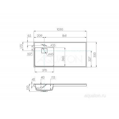 Раковина мебельная белая левая 105см Aquaton Лондри 1A72833KLH01L