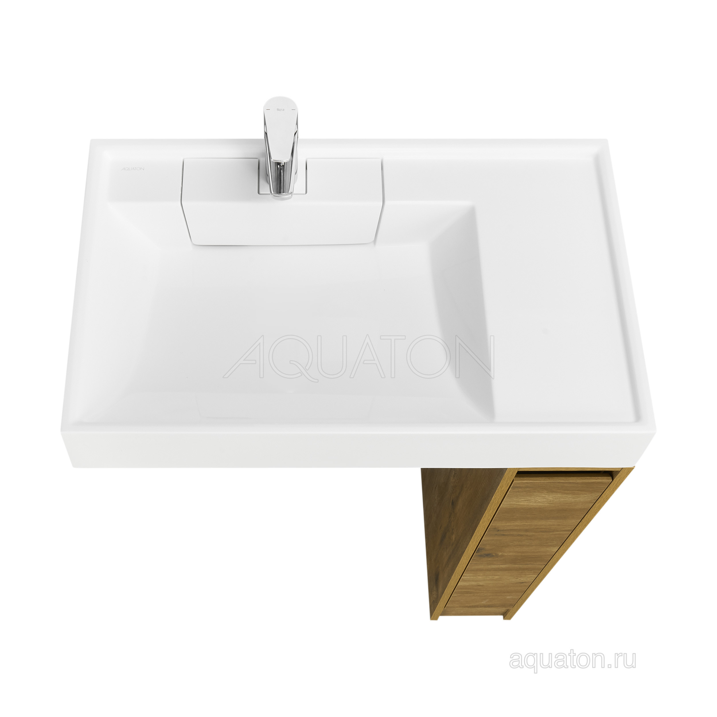 Тумба под раковину дуб 20см AQUATON Лондри 1A267101LHDR0