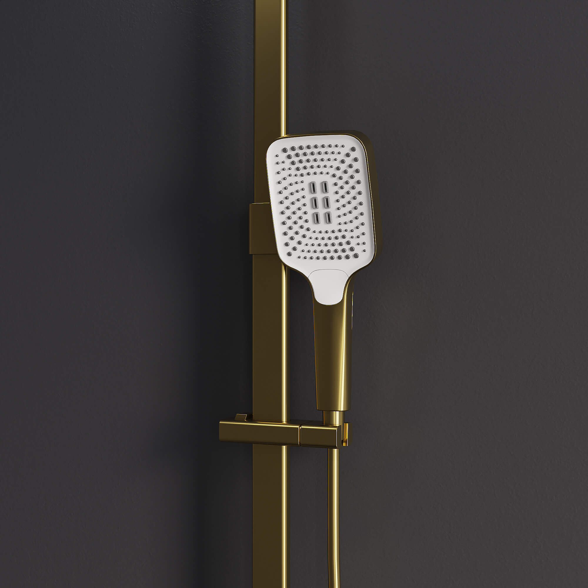Душевая стойка RGW SP-34G с термостатом, золото Brush