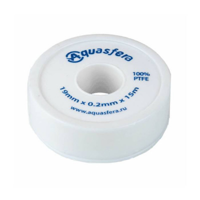 Лента ФУМ PTFE 19ммх0,2ммх15м катушка Aquasfera