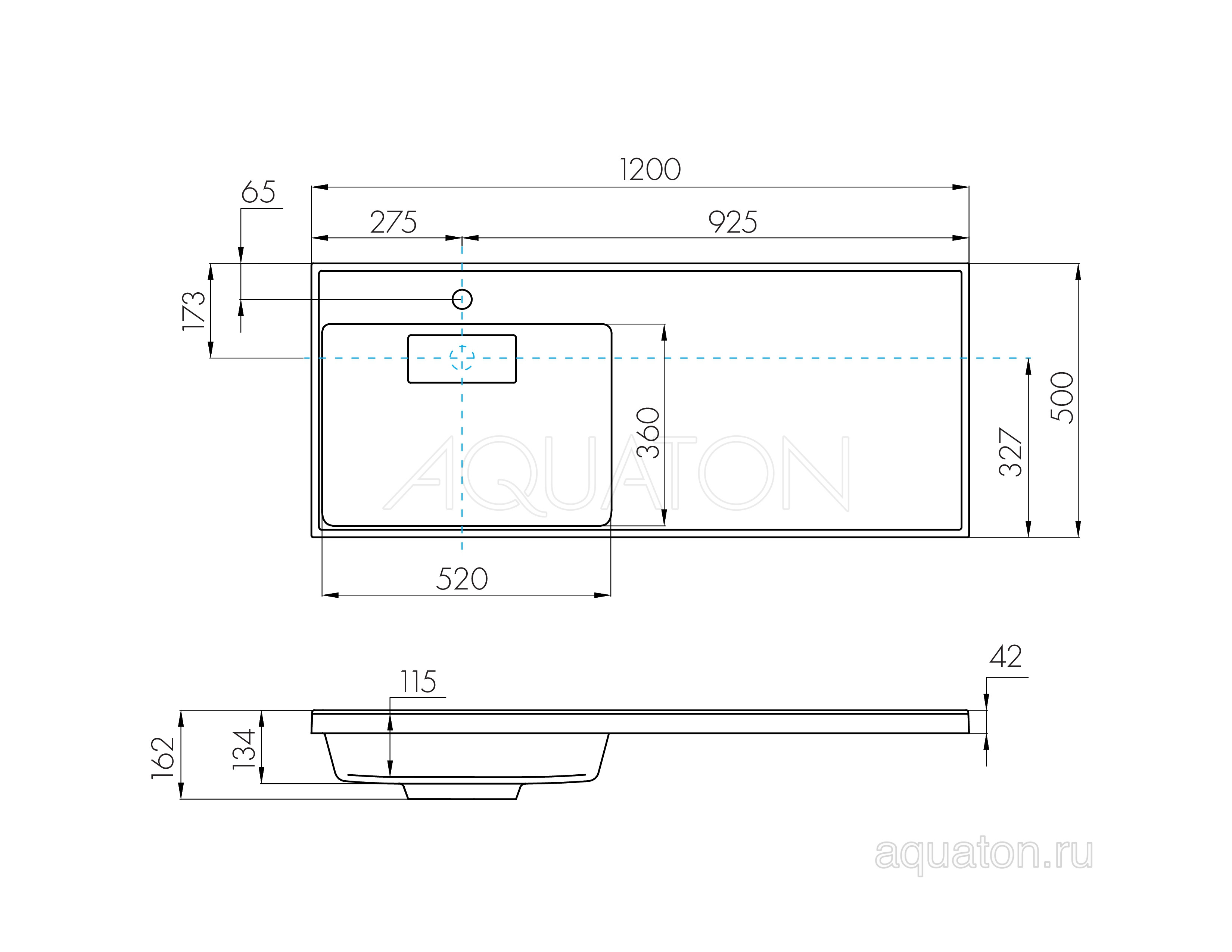 Раковина мебельная белая левая 120см Aquaton Лондри 1A72843KLH01L